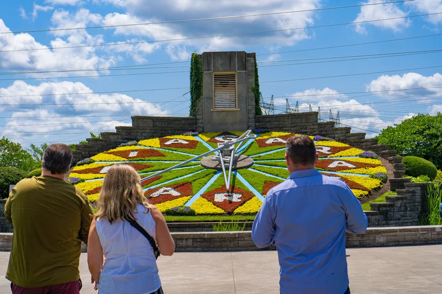 Niagara Parks Floral Clock with vibrant seasonal flower display